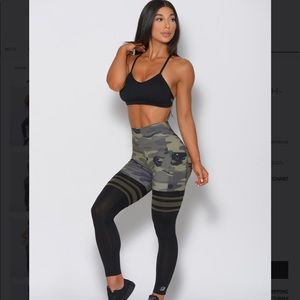 Bombshell Green camouflage and black workout pants
